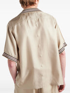 Shirts Silk Shirt Prada Beige Homme