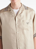 Shirts Silk Shirt Prada Beige Homme