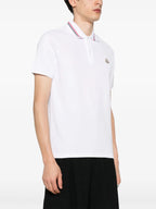 Polo Polo con Bordo Moncler Bianco Homme
