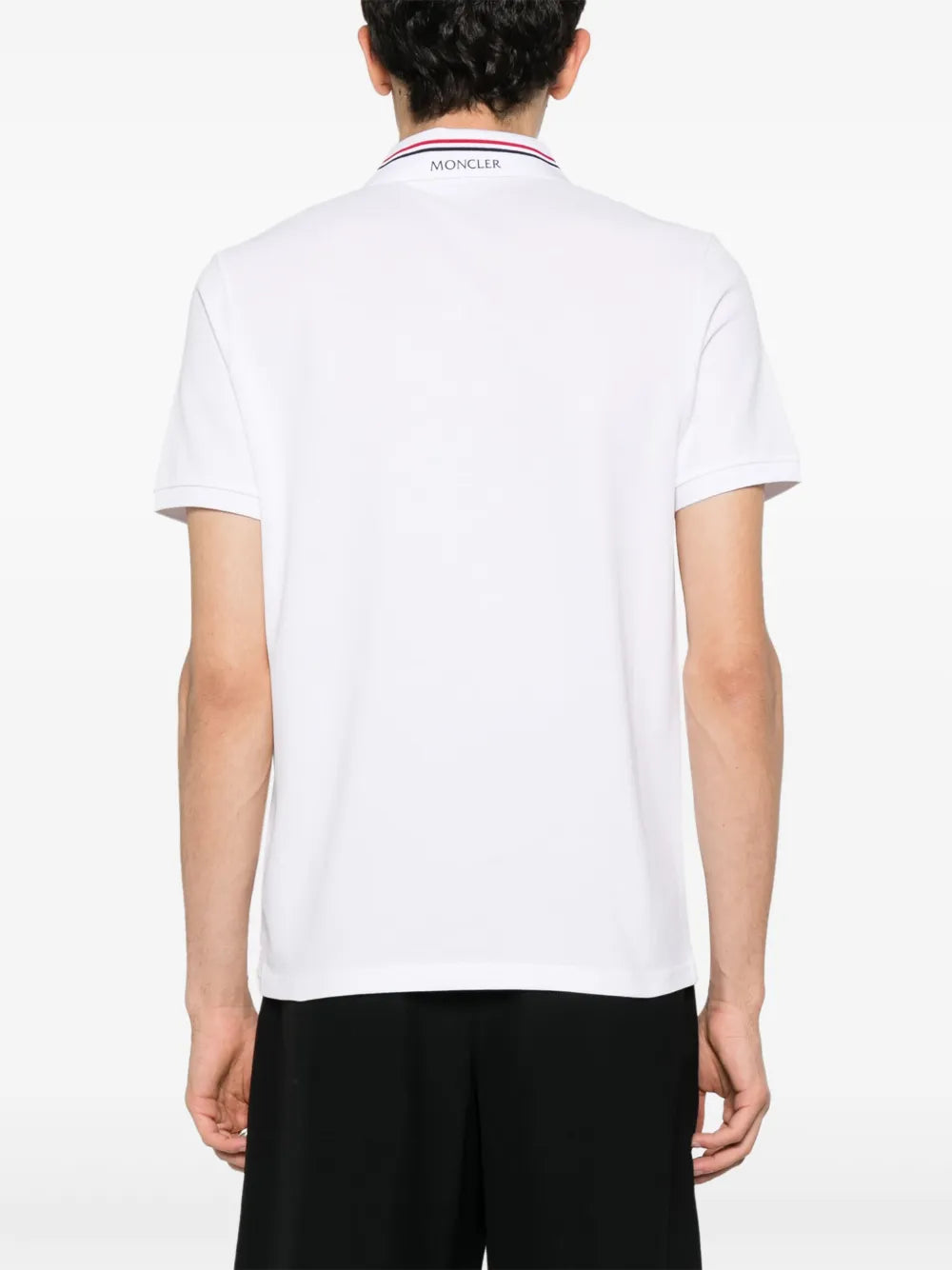 Polo Polo con Bordo Moncler Bianco Homme