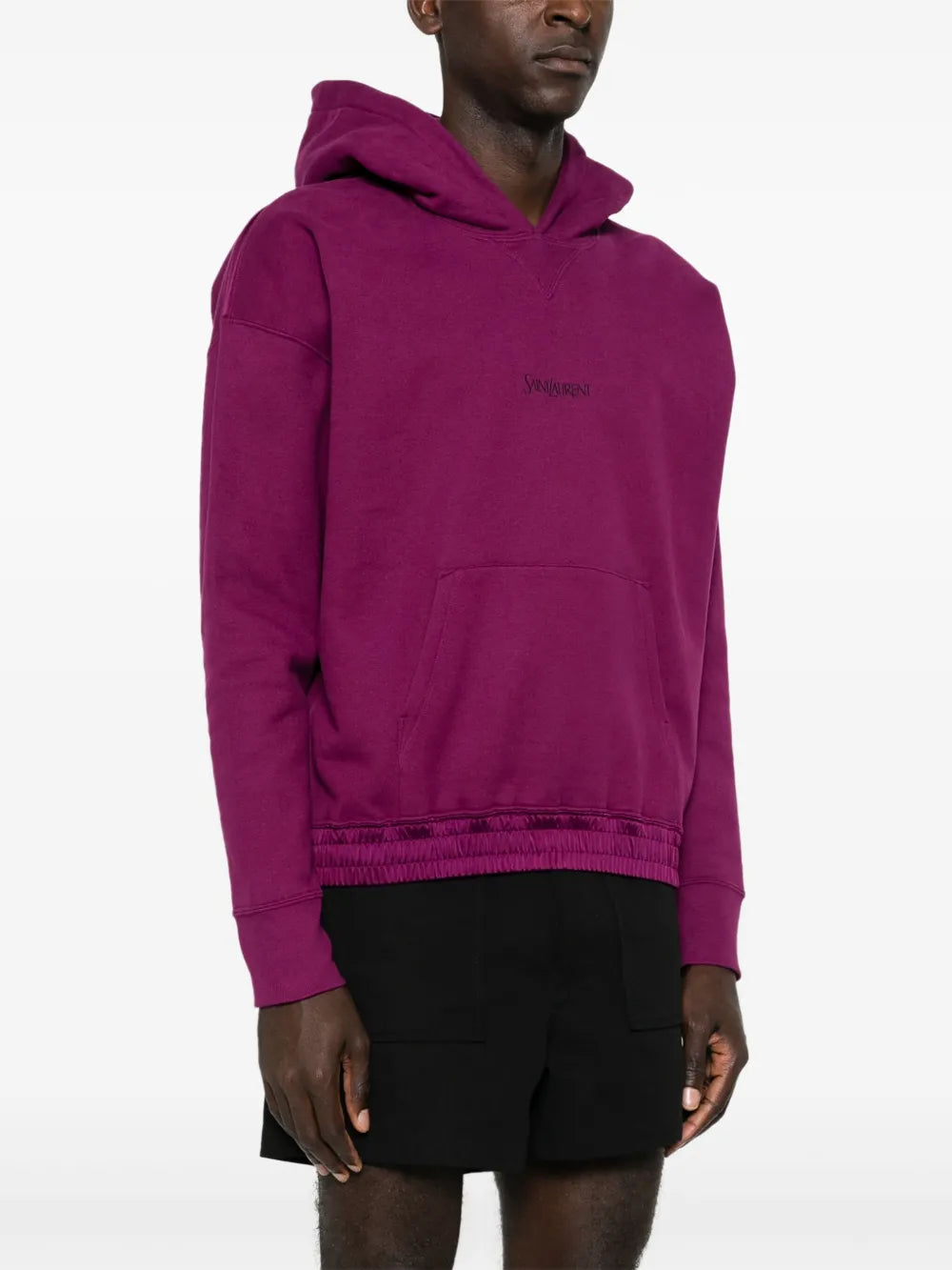 Sweatshirts Sweat à capuche à logo Saint Laurent Violet Homme