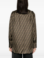 Hemden FF Braune Seidenbluse Fendi Braun Femme