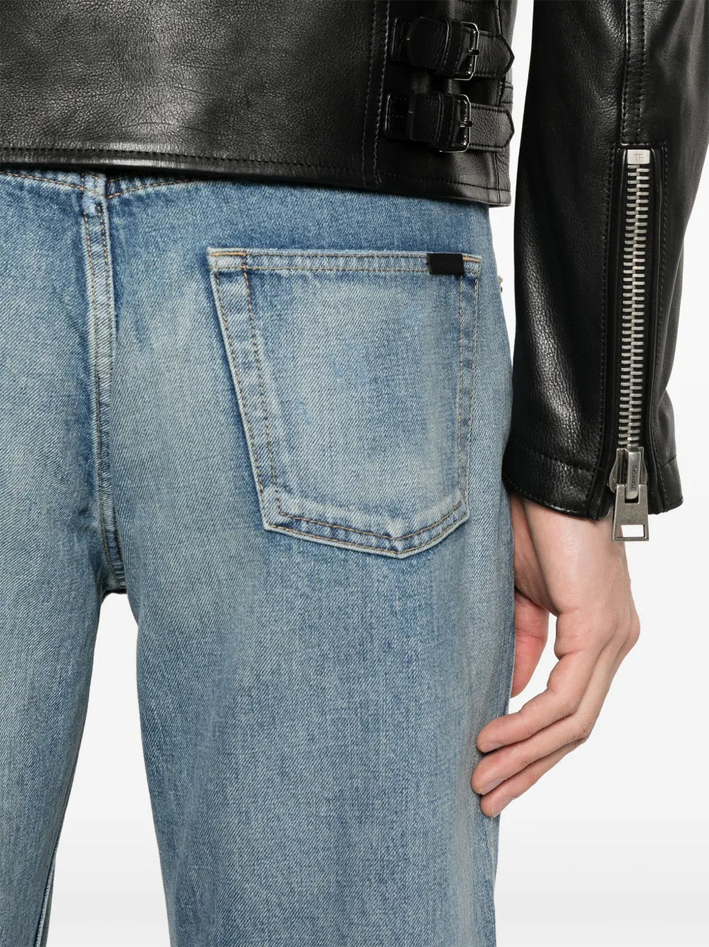 Pantalones Jean de Pierna Recta Saint Laurent Azul Homme