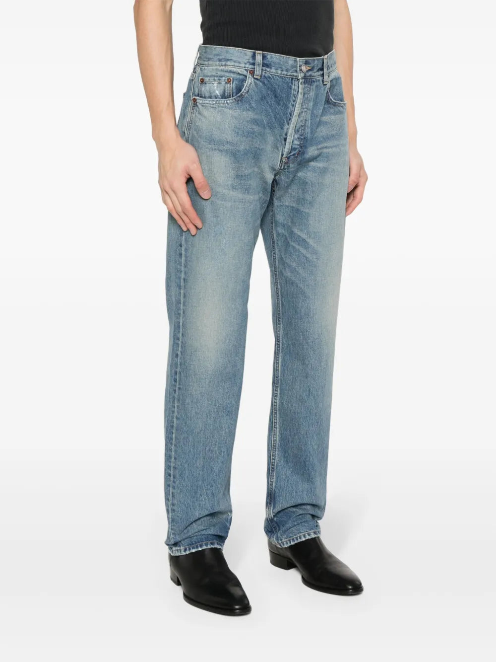 Pantaloni Jeans a gamba dritta Saint Laurent Blu Homme