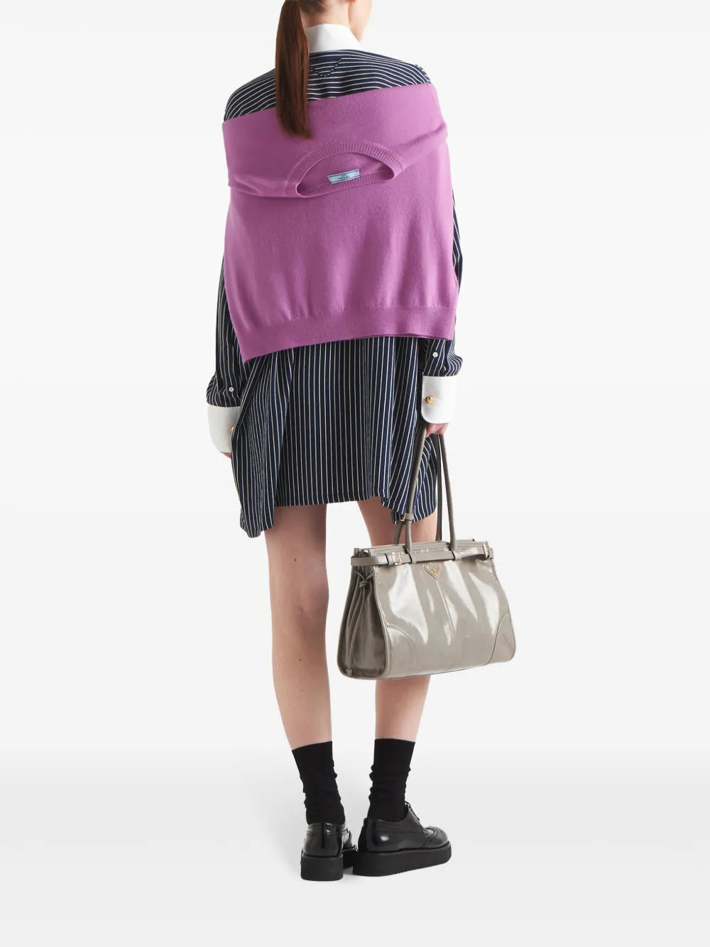 Shirts Oversized Striped Shirt Prada Dark blue Women