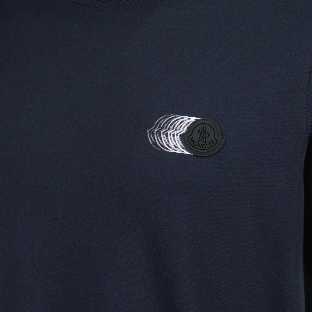 T-shirts Faded Logo Print T-shirt Moncler Dark blue Homme