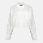 Image de l'article Chemise AMI de coeur crop blanche de la marque Ami PARIS pour Femme - Saison Printemps-Été 2026 - Vue de Face