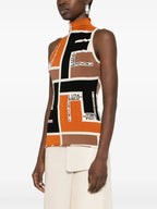 Tops Sleeveless Top in Lycra® Fendi Orange Femme