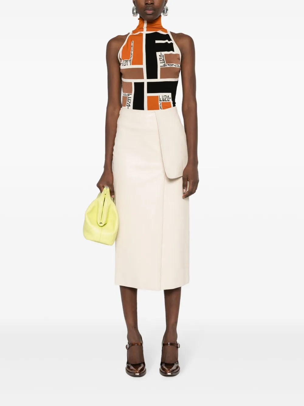 Tops Sleeveless Top in Lycra® Fendi Orange Femme