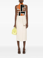 Tops Sleeveless Top in Lycra® Fendi Orange Femme