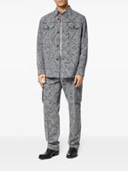 Camisas Camisa Overshirt Barocco Versace Gris Hombres