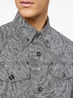 Camisas Camisa Overshirt Barocco Versace Gris Hombres