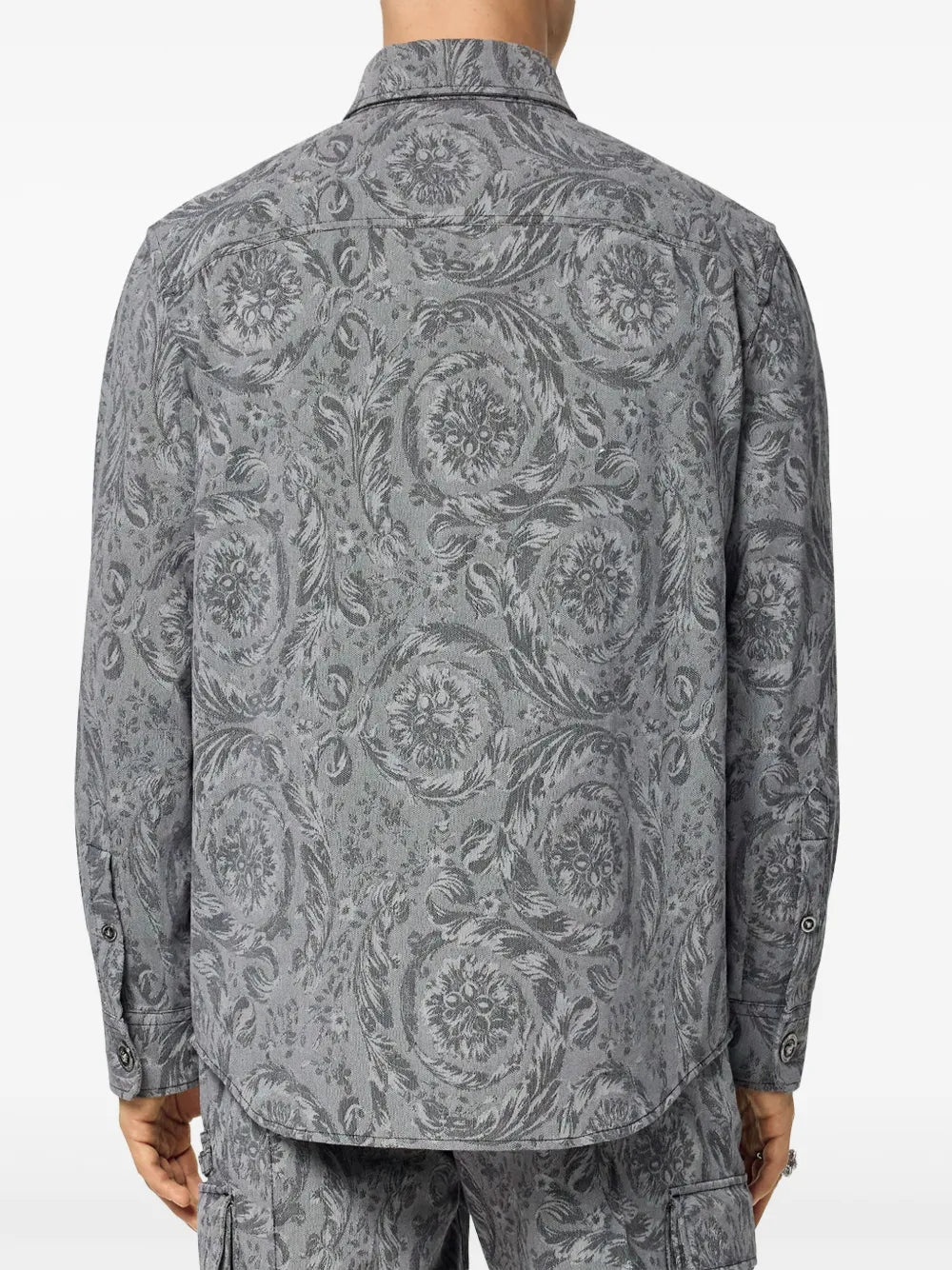 Camisas Camisa Overshirt Barocco Versace Gris Hombres