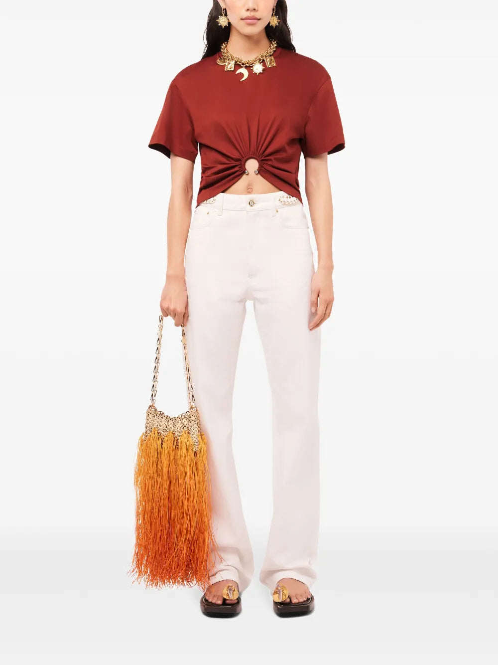 Pantaloni Jean Signature 1969 Rabanne Bianco Femme