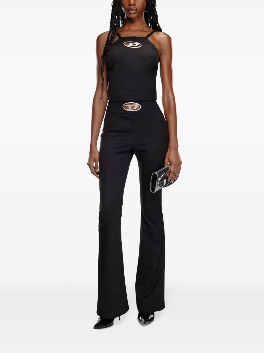 Hosen P-Erseur Flared Trousers Diesel Schwarz Femme