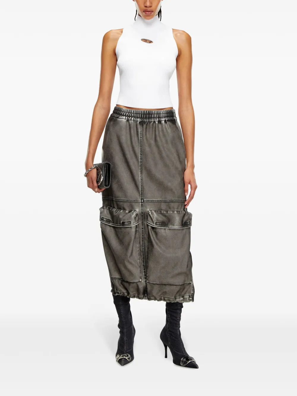 Tops Top M-Onervax with Mock Neck Diesel White Femme