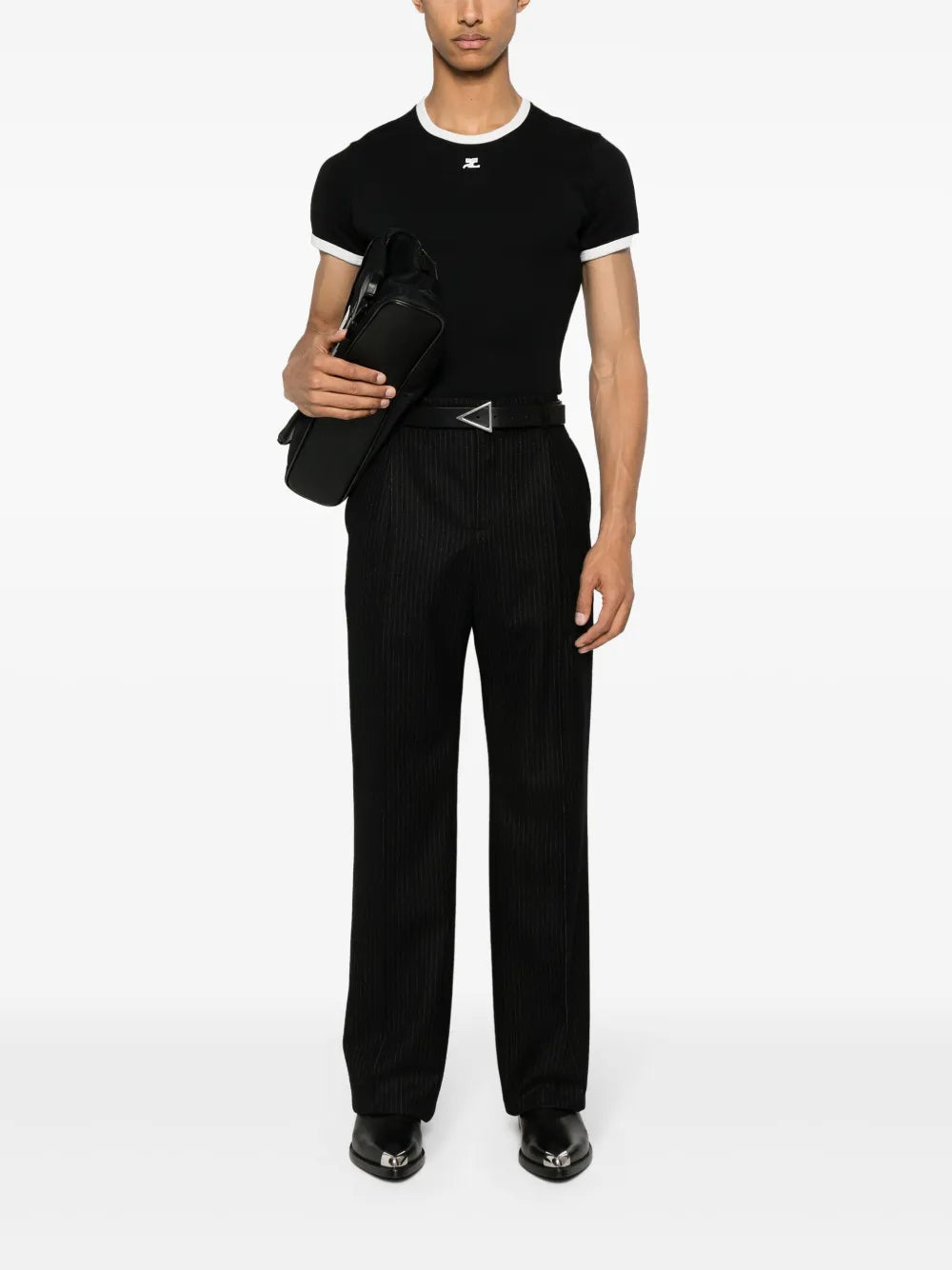 T-shirts Signature Contrast T-shirt Courrèges Black Homme