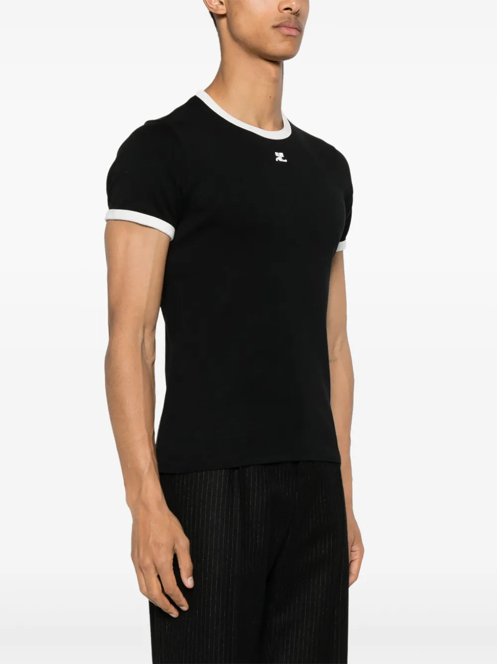 T-shirts Signature Contrast T-shirt Courrèges Black Homme