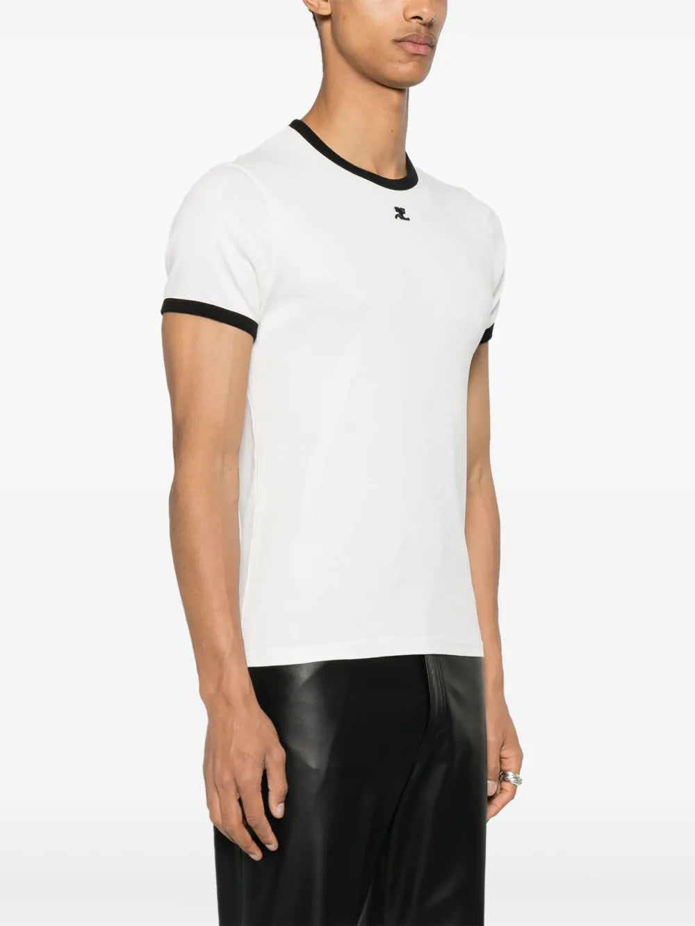 T-shirts Contrast Signature T-shirt Courrèges White Homme