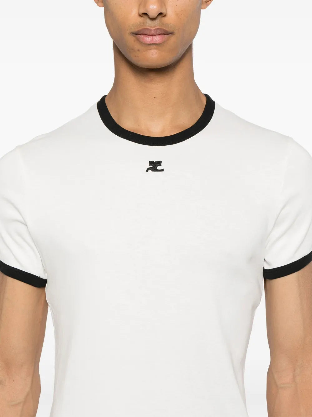 T-shirts Contrast Signature T-shirt Courrèges White Homme