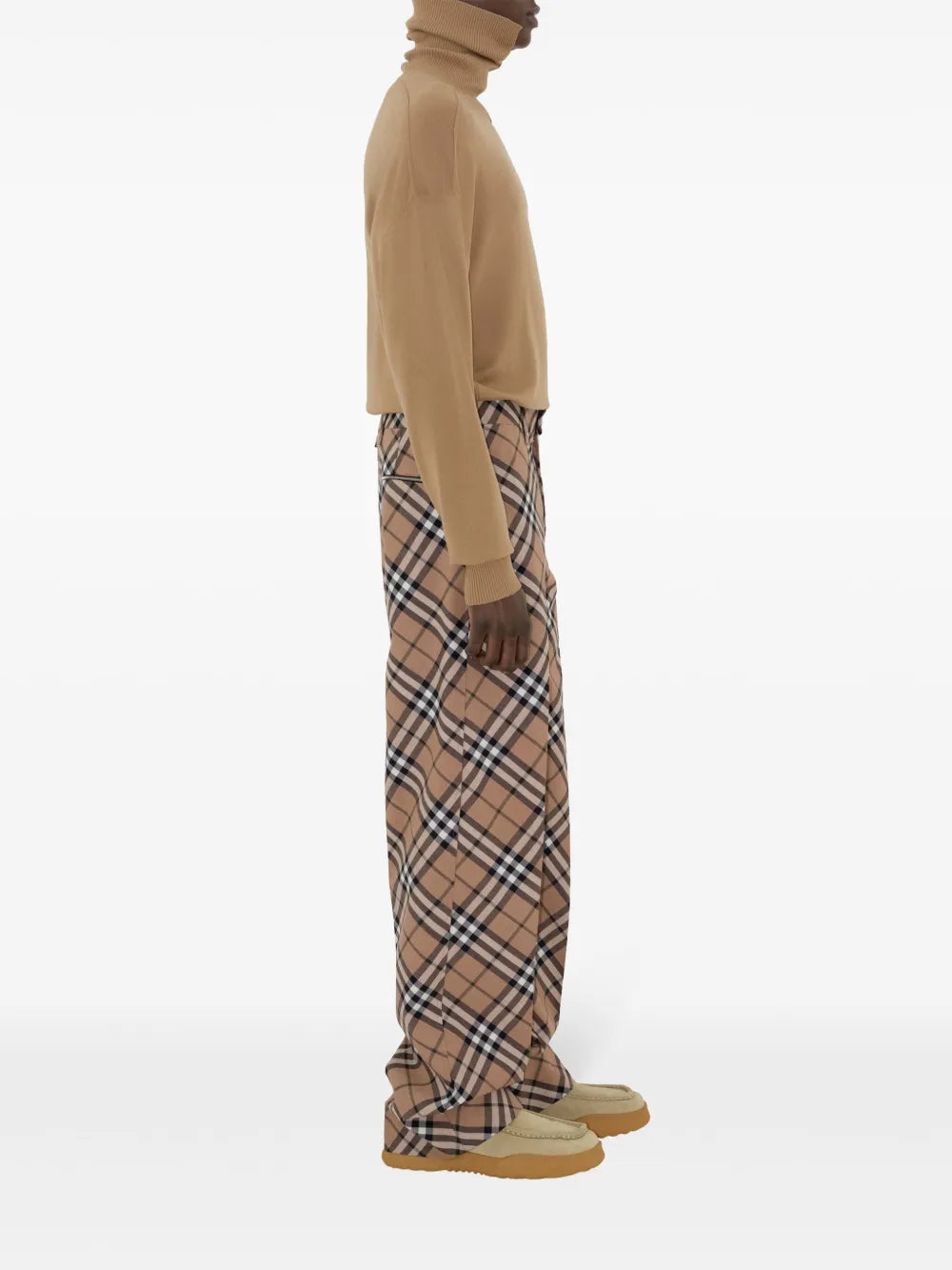 Pantalones Pantalones a Cuadros Burberry Beige Homme