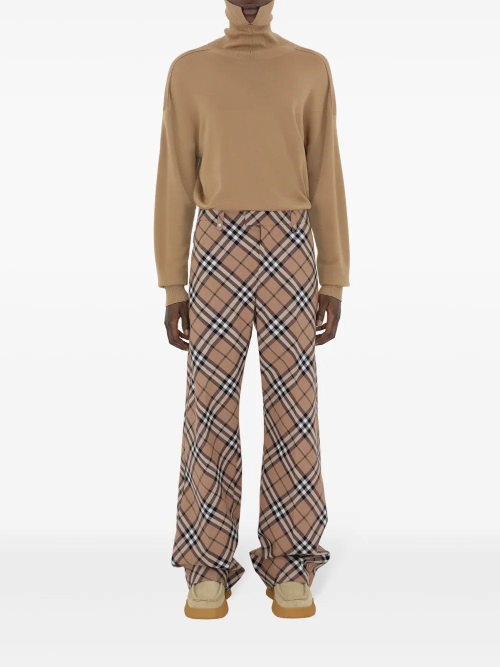 Pantalones Pantalones a Cuadros Burberry Beige Homme