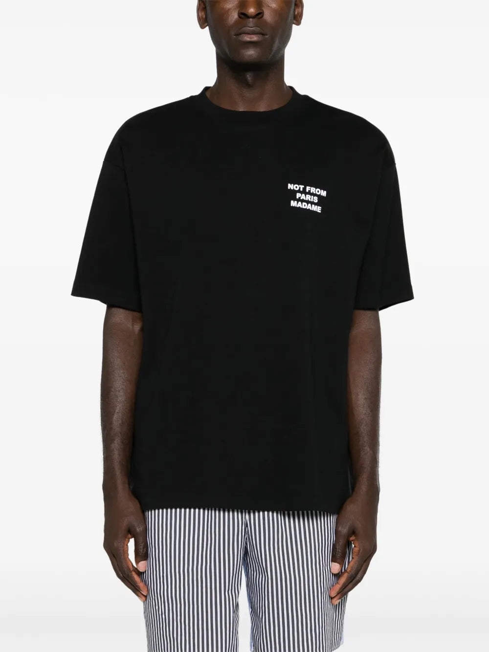 T-shirt T-shirt Nera con Slogan Drole De Monsieur Nero Uomini