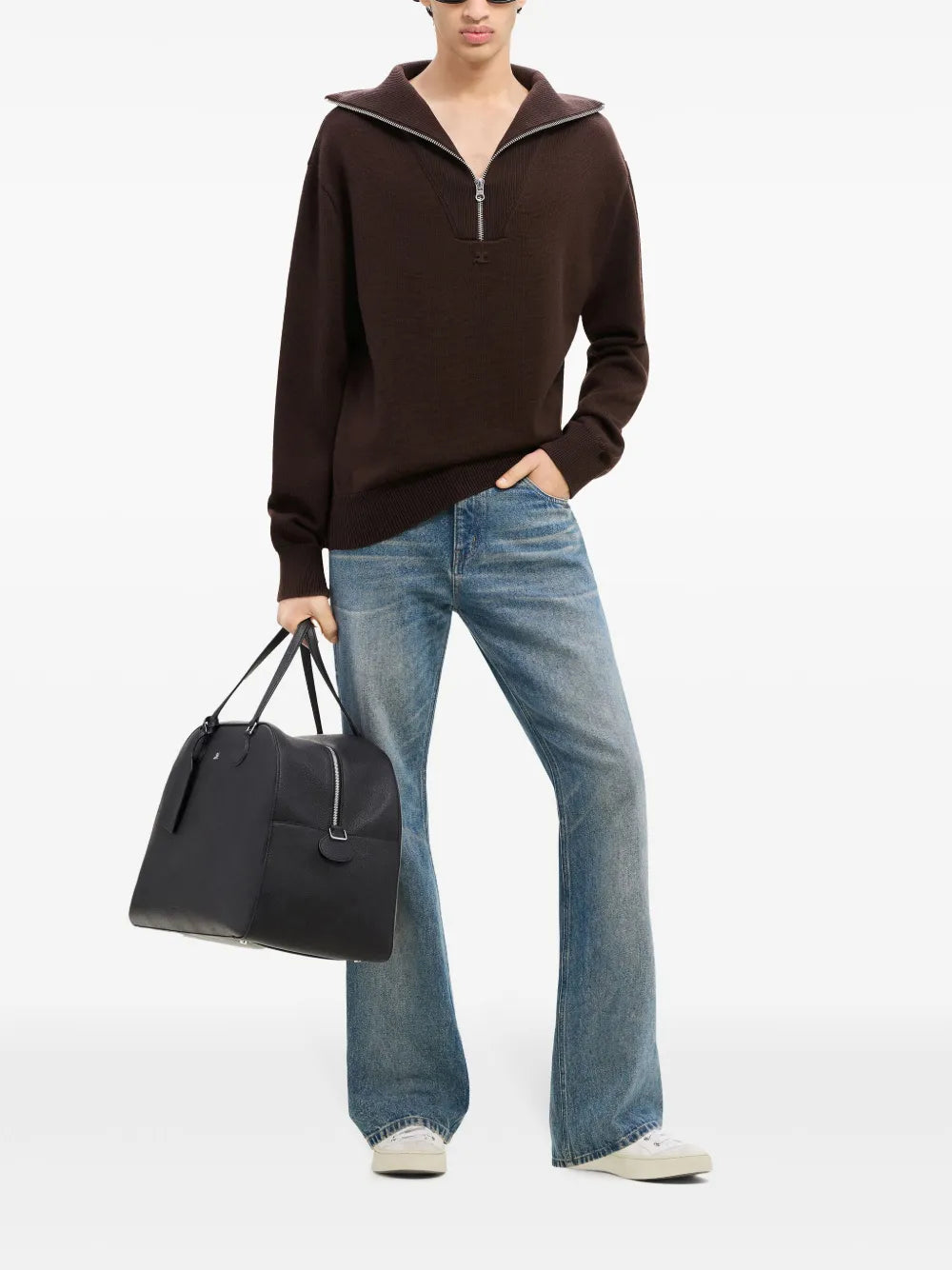 Maglieria Maglione con Collo Zip Courrèges Marrone Homme