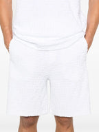 Shorts Short FF en coton éponge Fendi Blanc Homme