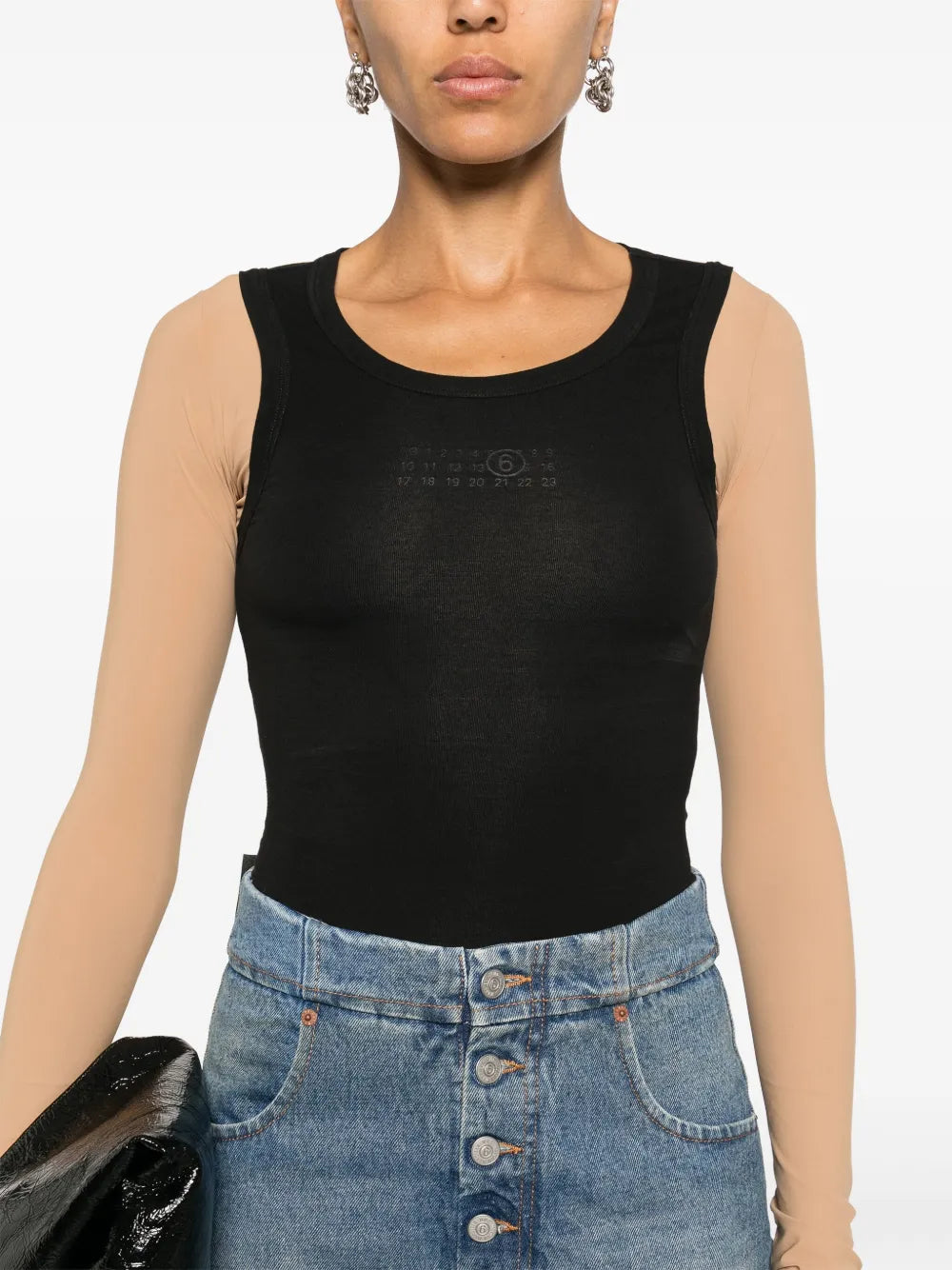 Tops Two-tone top Mm6 Black Femme