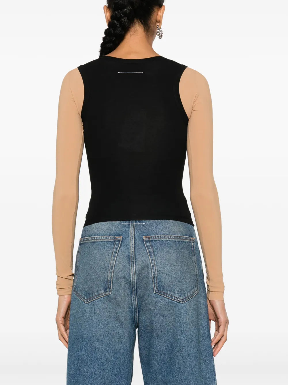 Tops Two-tone top Mm6 Black Femme