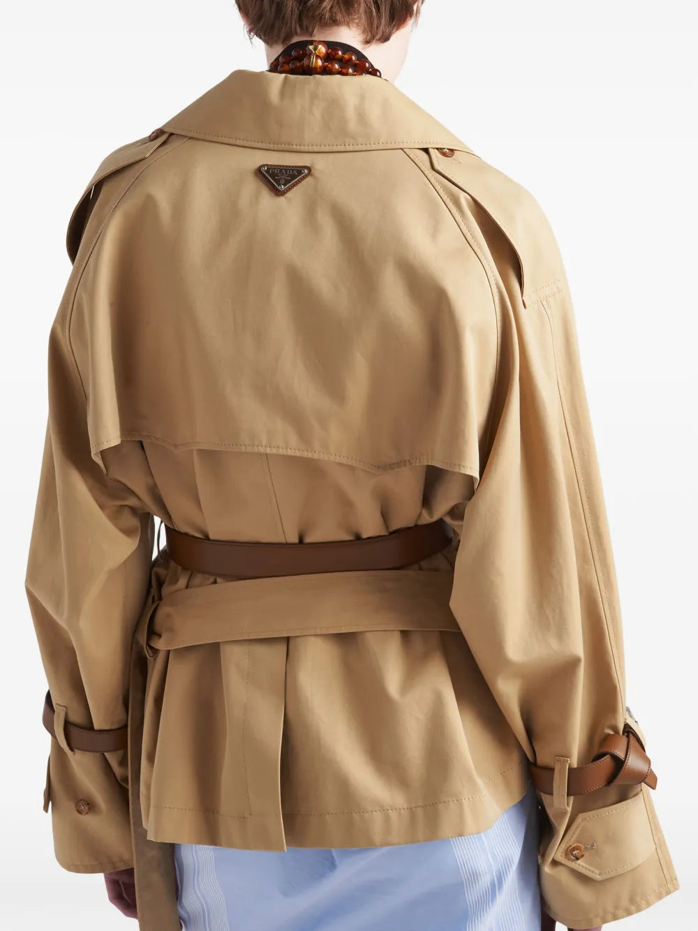 Mäntel Kurzer Trenchcoat Prada Beige Femme