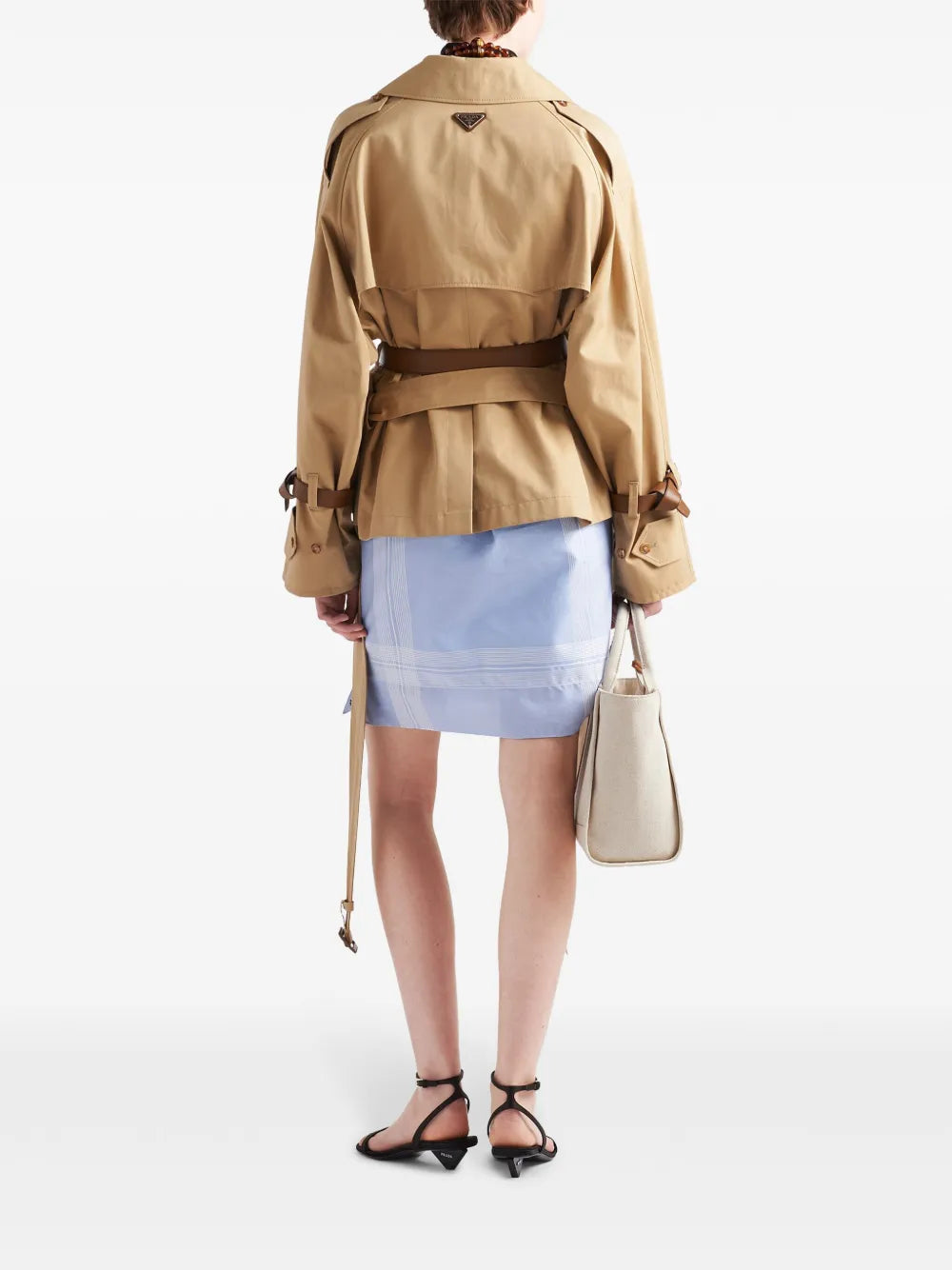 Mäntel Kurzer Trenchcoat Prada Beige Femme