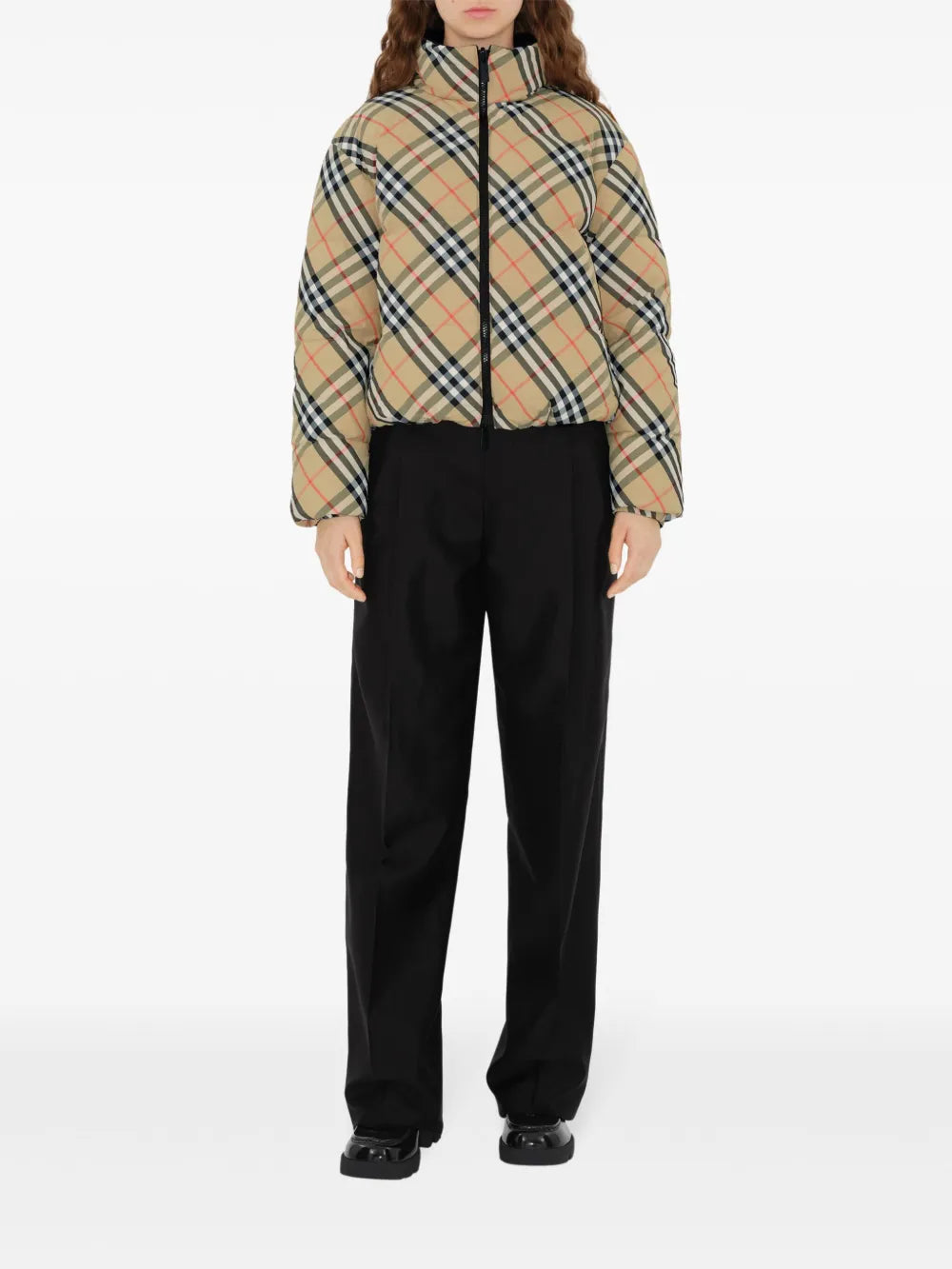 Manteaux Doudoune réversible à carreaux Burberry Beige Femme