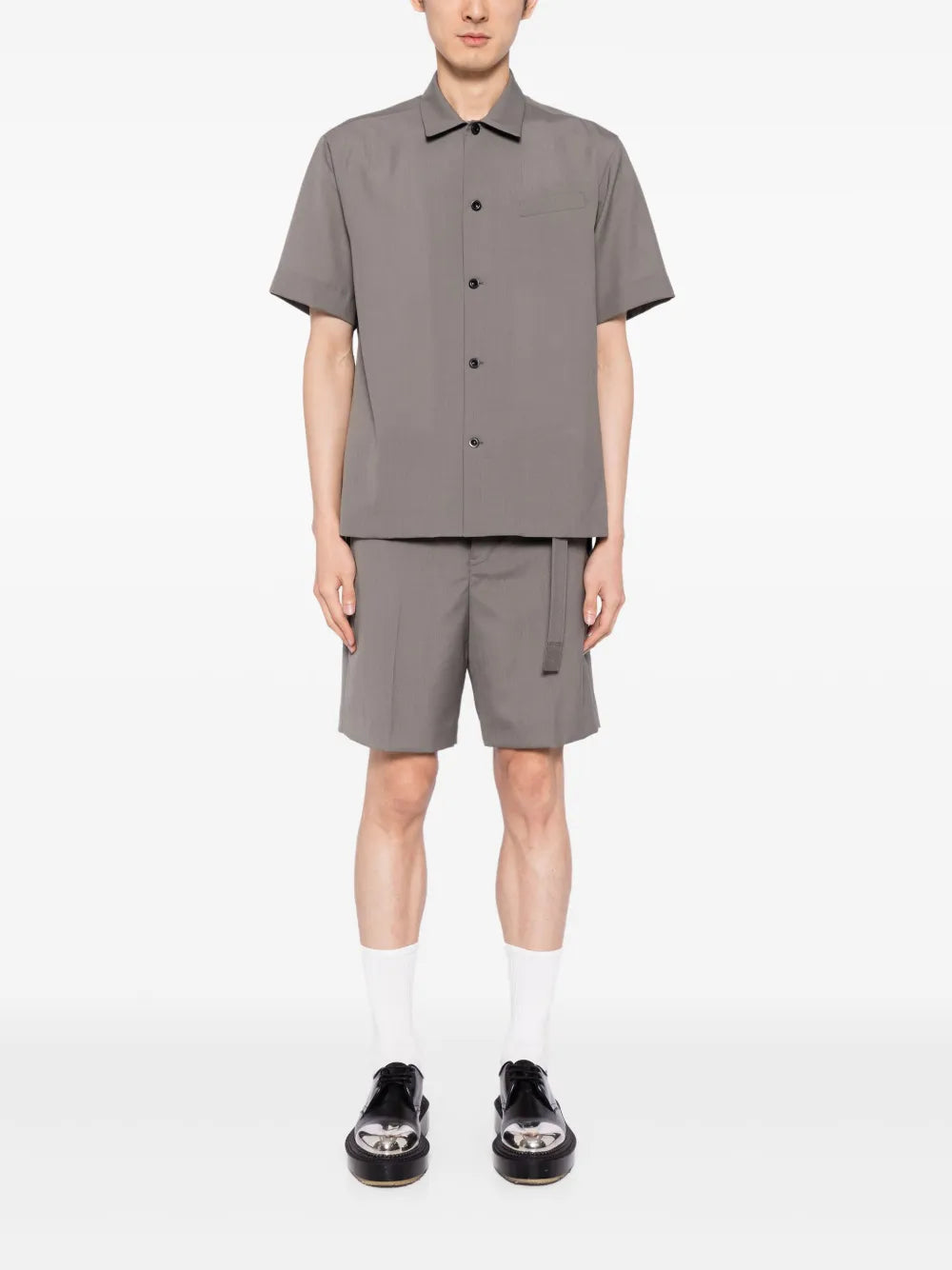 Shorts Short avec ceinture Sacai Gris Homme
