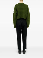 Knitwear Worn Effect Sweater Mm6 Khaki Femme