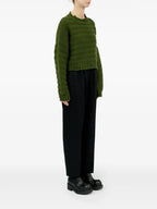 Knitwear Worn Effect Sweater Mm6 Khaki Femme