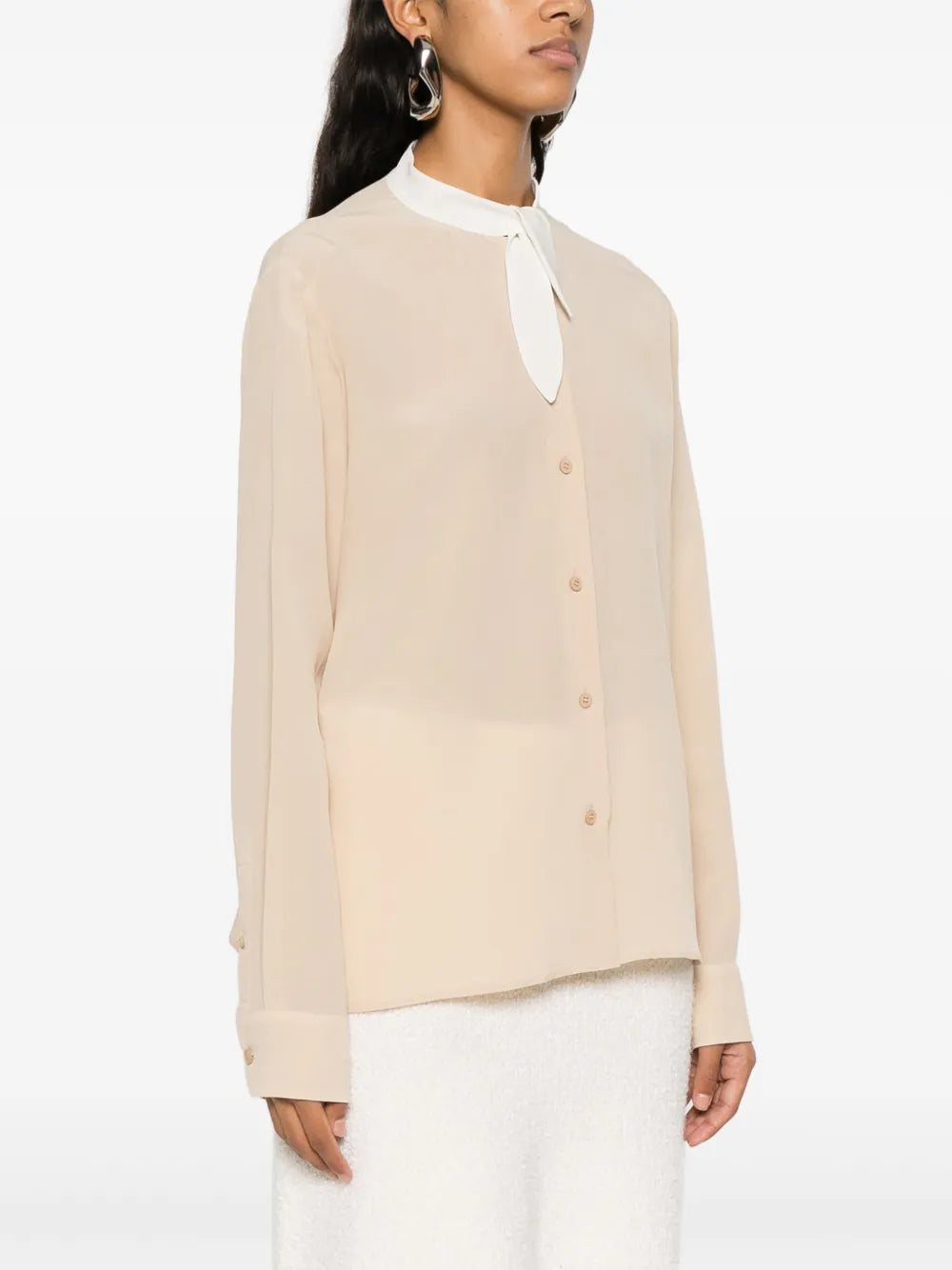 Shirts Beige Silk Shirt Prada Beige Femme