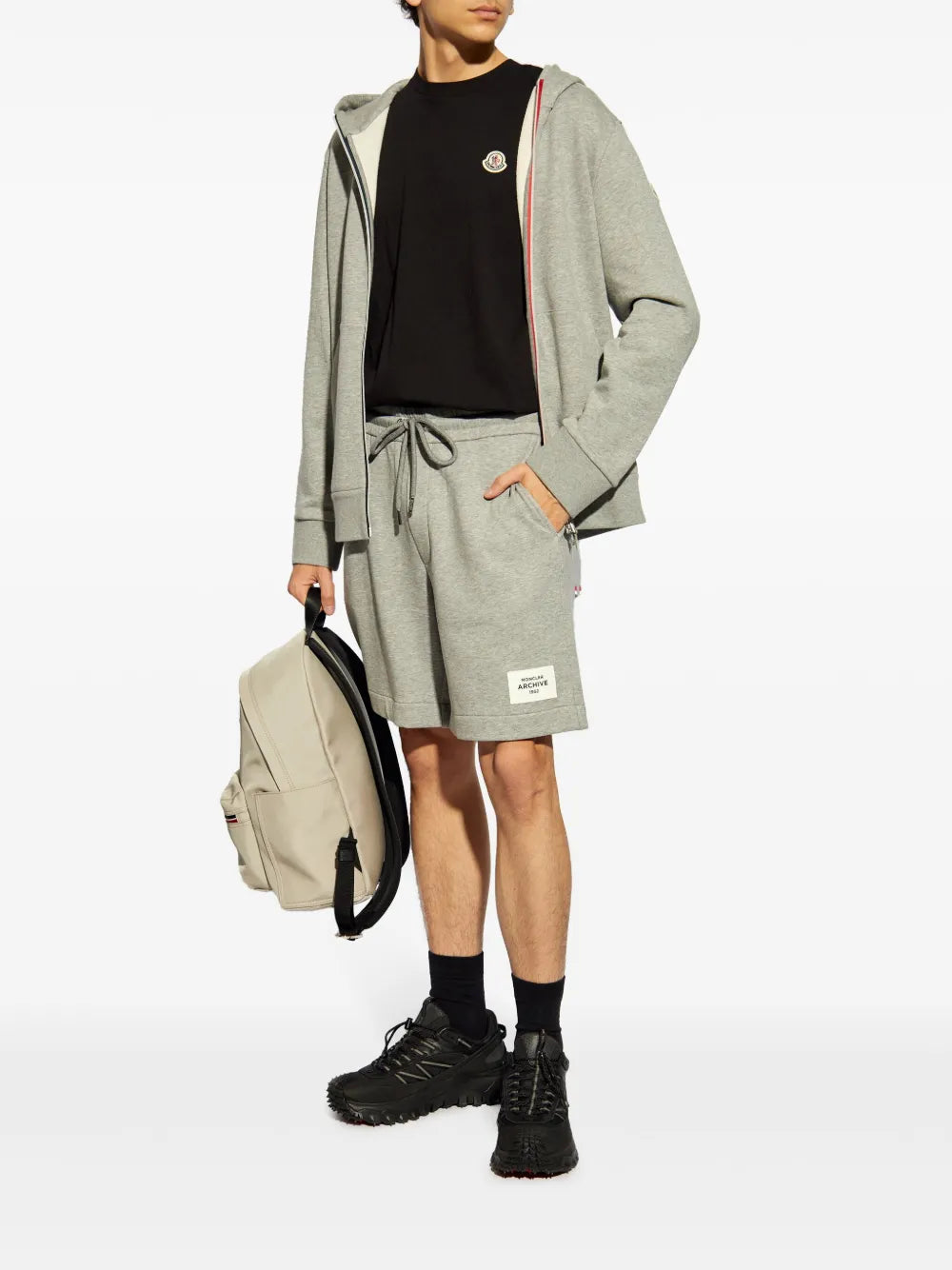 Sweatshirts Sweat à capuche zippé Moncler Gris Homme