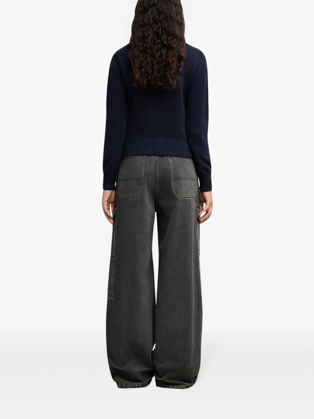 Strickwaren AMI Herz Pullover Ami PARIS Dunkelblau Femme