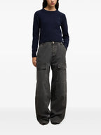 Strickwaren AMI Herz Pullover Ami PARIS Dunkelblau Femme