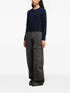 Strickwaren AMI Herz Pullover Ami PARIS Dunkelblau Femme