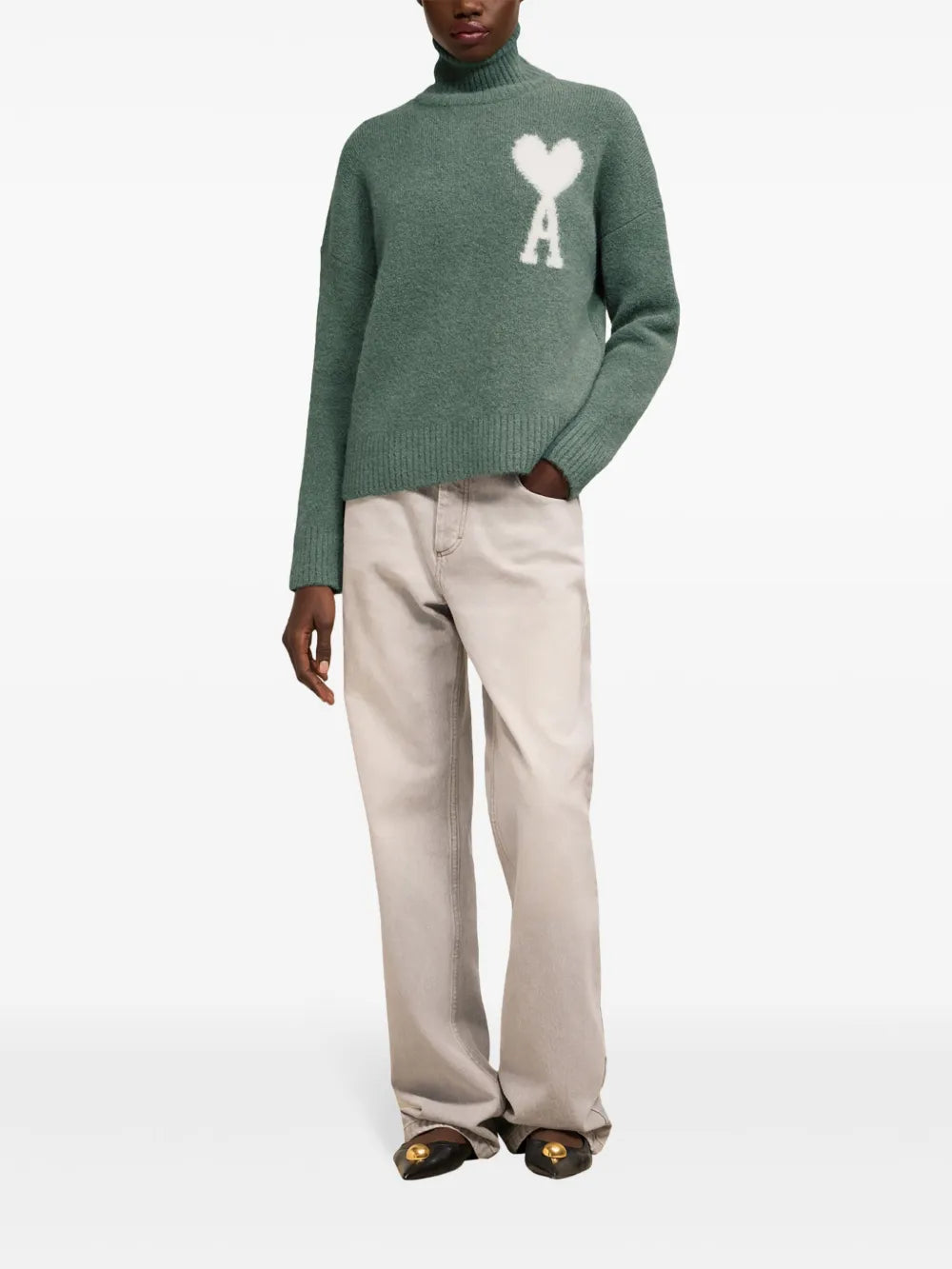 Maille Col roulé AMI de Coeur Ami PARIS Vert Unisexe