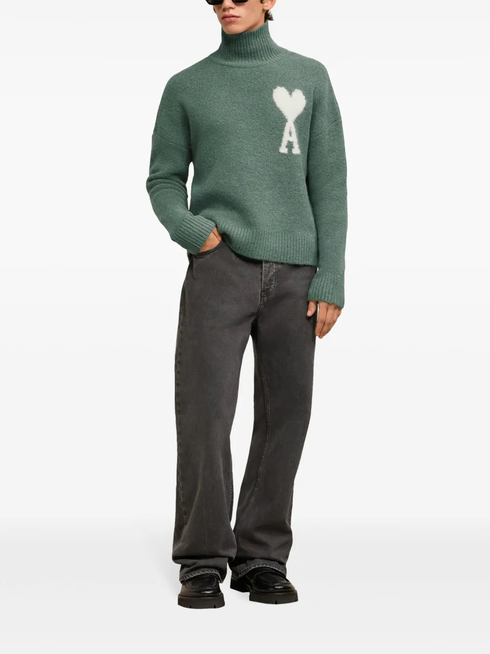 Maille Col roulé AMI de Coeur Ami PARIS Vert Unisexe