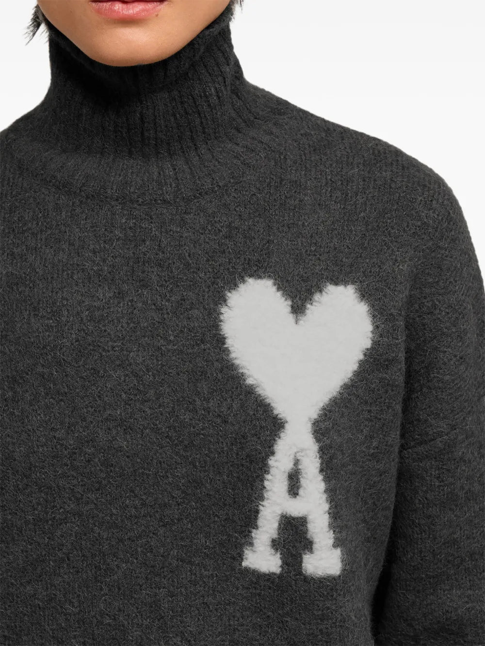 Knitwear AMI de Coeur Turtleneck Ami PARIS Gray Unisex