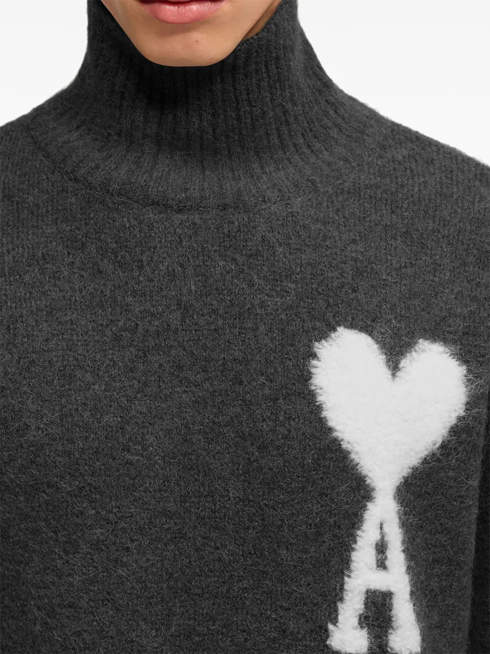 Knitwear AMI de Coeur Turtleneck Ami PARIS Gray Unisex