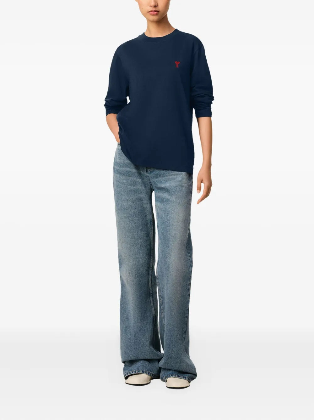 Image de l'article T-shirt manches longues Ami de coeur de la marque Ami PARIS pour Unisex - Saison Automne-Hiver 2025 - Vue détaillée_1