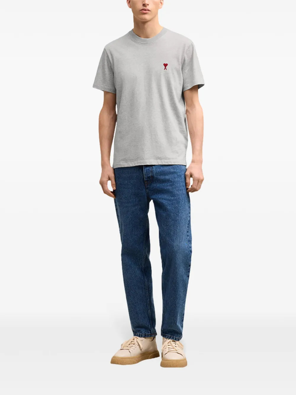 T-shirts T-shirt Ami de coeur rouge Ami PARIS Gris Unisexe