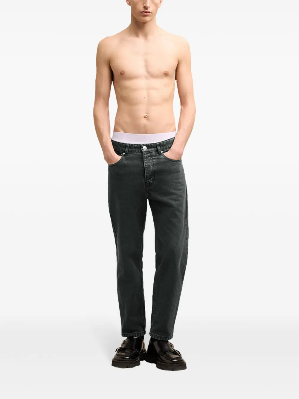 Hosen Tapered Jeans Ami PARIS Grau Homme