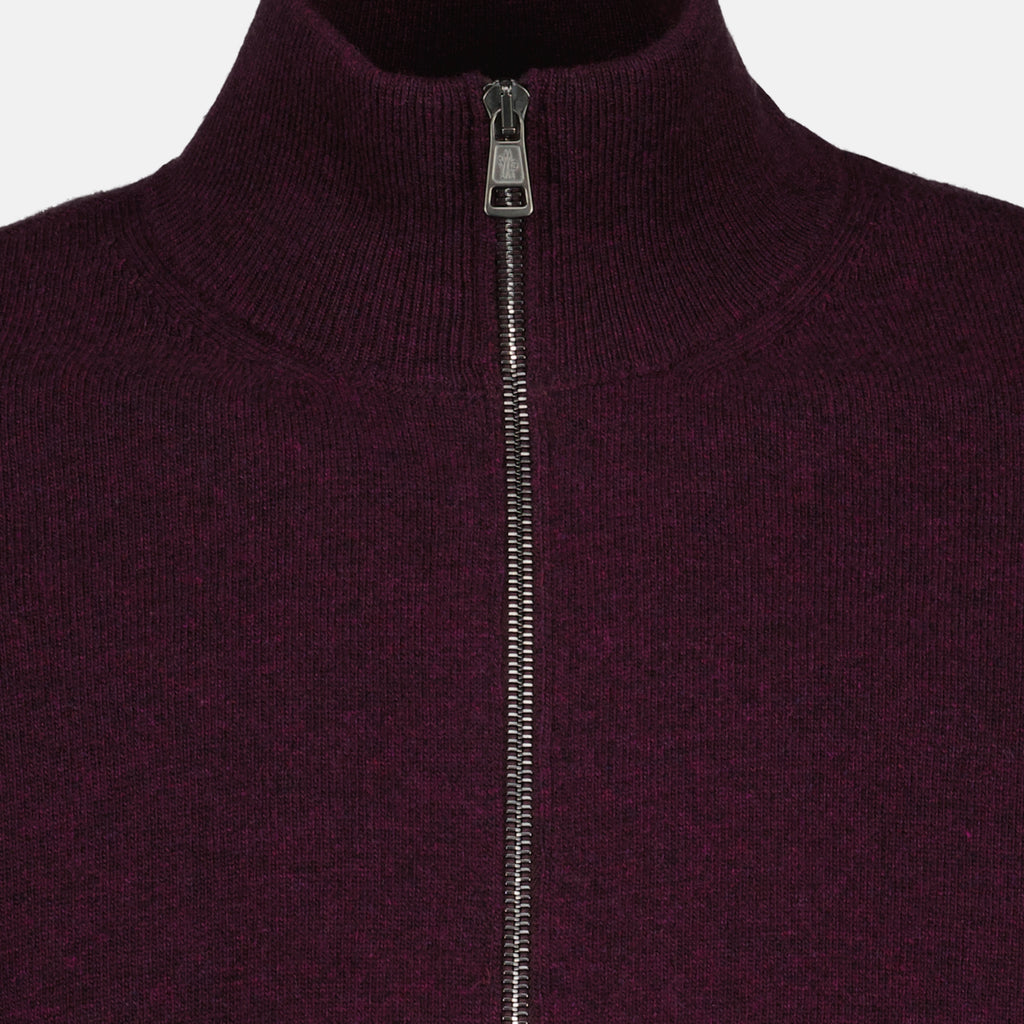 Image de l'article Cardigan bordeaux de la marque Moncler pour Homme - Saison Automne-Hiver 2025 - Vue détaillée_2